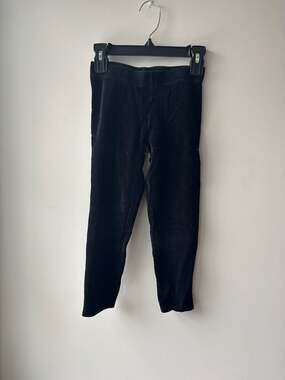 Mini Boden Girls Black Cotton Velour Leggings Size 6-7Y